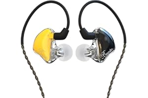 BASN in-Ear Monitors, Bmaster Triple Driver HiFi Stereo Noise-Isolating with Enhanced Bass for Musicians Stage/Audio Recording (PRO Golden/Black)