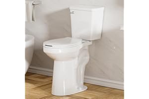 SUPERFLO Extra Tall Toilet 21 Inch High Toilets with Single Flush & 12 Inch Rough in Toilet, Bathroom Tall Toilets with Toile