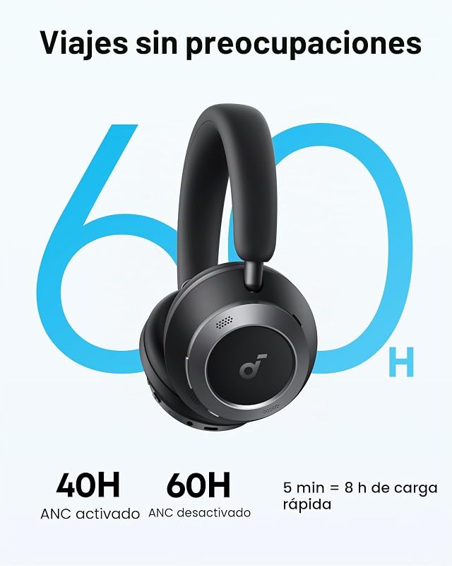 Space One de Anker Pro Auriculares ANC Adaptativa de, LDAC, 60H