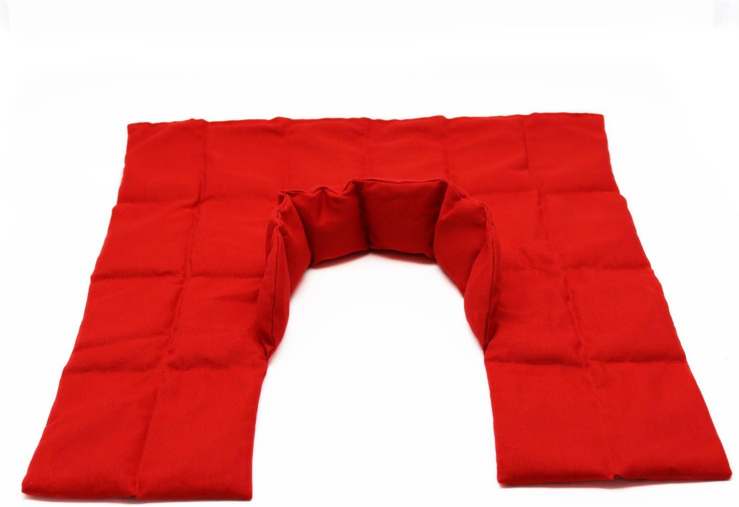 Large Wheat Bag with Collar for Neck and Shoulders - Heat Bag - Thermo Pack - Grain Pillow / red