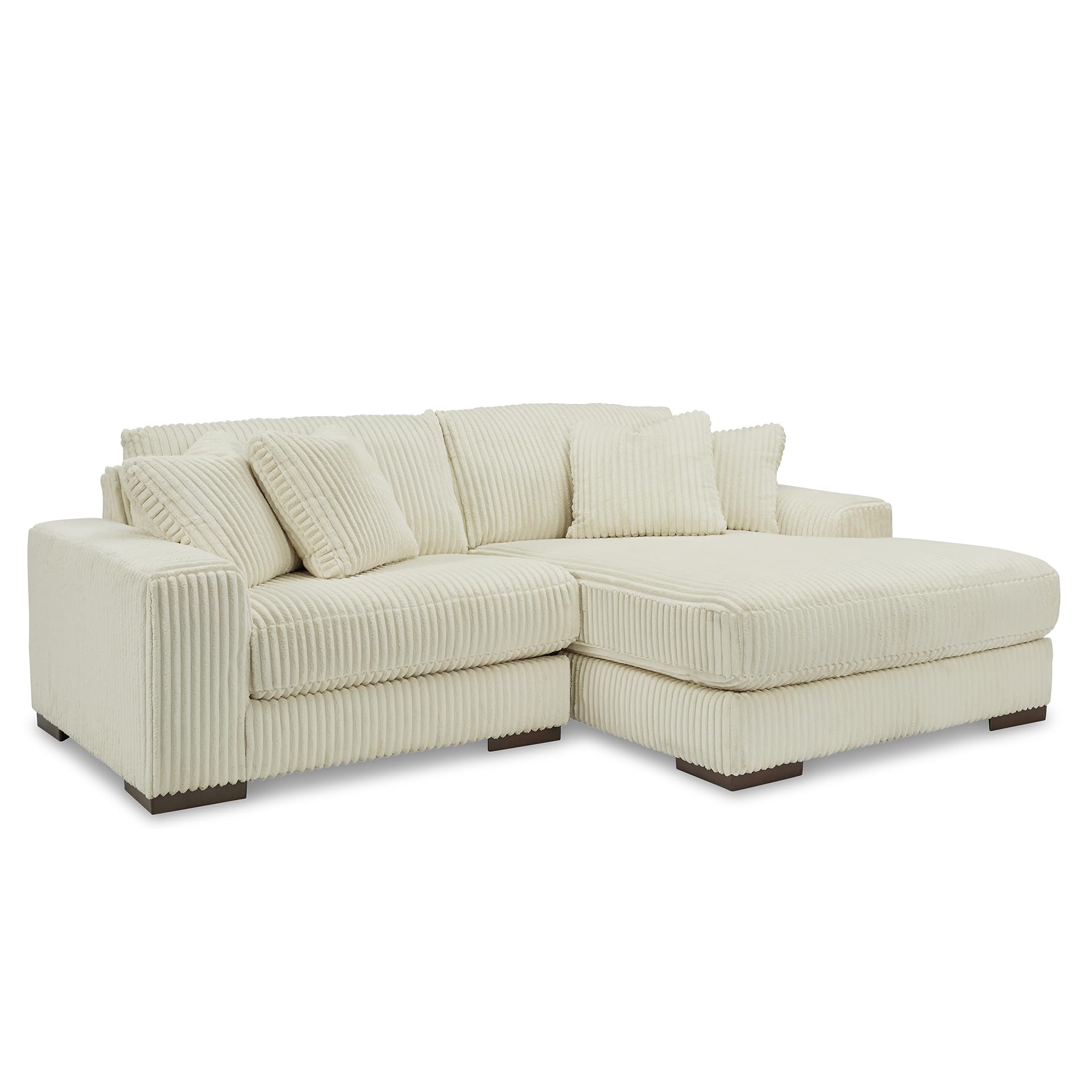 Photo 1 of ****left chaise only, partial set**** Signature Design by Ashley Lindyn Contemporary L-Shaped 2-Piece Sectional with Chaise for Living Room, White,