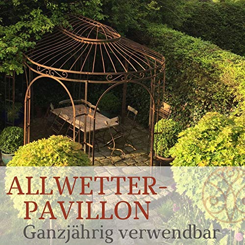 ELEO Verona wunderschöner Gartenpavillon Winterfest mit 2 x Rankgitter Rosa I Ovalpavillon Feuerverzinkt 4 x 2,85 m I… – Bild 3