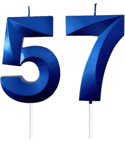 57th & 75th Birthday Candles - Gold Number Cake Candles 5 & 7, Birthday Party Topper Decoration For Women & Men