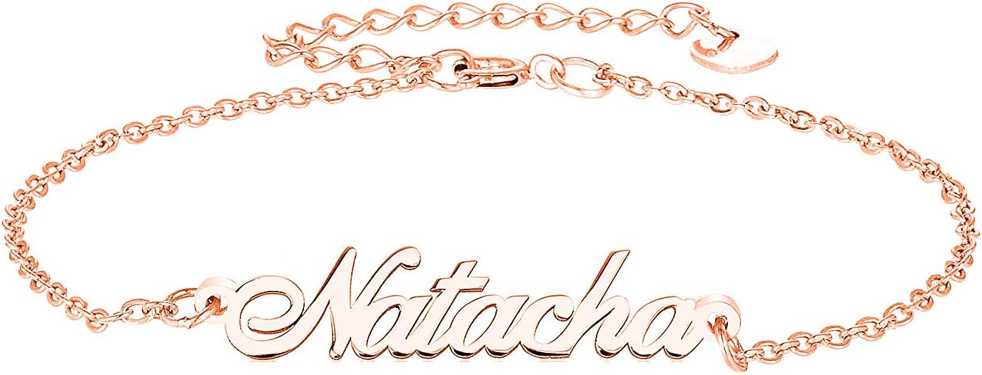 Custom Name Necklace Sterling Silver - Personalised Nameplate Necklace Any Name Customized Gifts, Gifts for Women Men