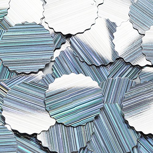 Couture Sequin Paillettes. Silver City Lights Reflective Metallic Wavy 1 1/2