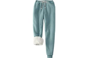 Flygo Women's Winter Warm Fleece Joggers Pants Sherpa Lined Athletic Active Sweatpants