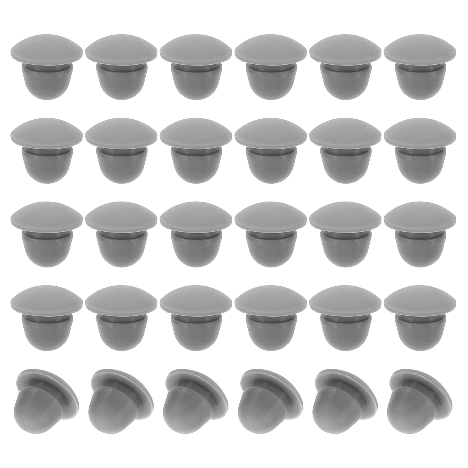PATIKIL 6mm Diameter Silicone Round Snap, 40 Pcs in Type Locking Furniture Hole Plug Button Arc Shape Protective Cover Fit for 6-6.5mm Hole for Seal Bulkhead Cylinder, Grey
