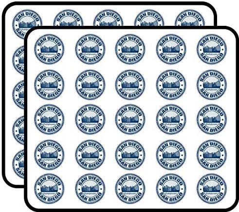 San Diego California Grunge Rubber Stamp Travel Vinyl Stickers Funny Cute for Kids DIY Crafts,Scrapbooking,Laptop,Bumper Car Stickers,Stickers for Kids, 50 Pack