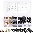 Rustark 170 Pcs U-Clip and Screw Assortment Kit 9 Sizes Auto Car Clips Fasteners with Screws Set in Store Case for Bumper Das