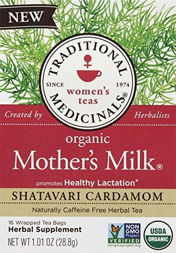 3x Mother's Milk Shatavari Cardamom Tea, Traditional Medicinals, 16 Tea Bag 1 Box
