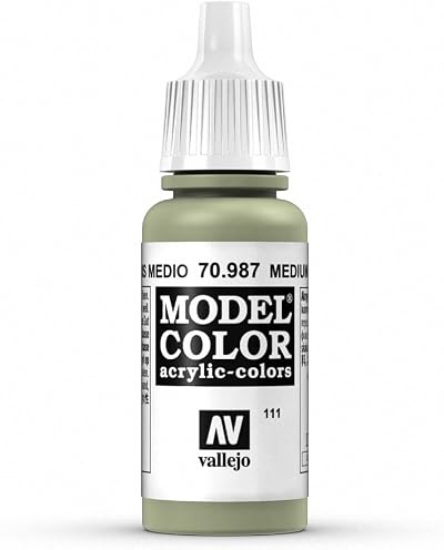 Vallejo Model Color Medium Grey 17 ml Acrylic Paint Eyedropper Bottle