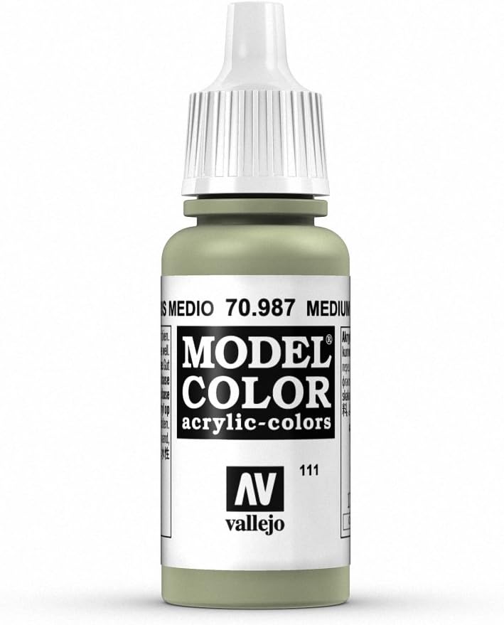 Vallejo Model Color Medium Grey 17 ml Acrylic Paint Eyedropper Bottle
