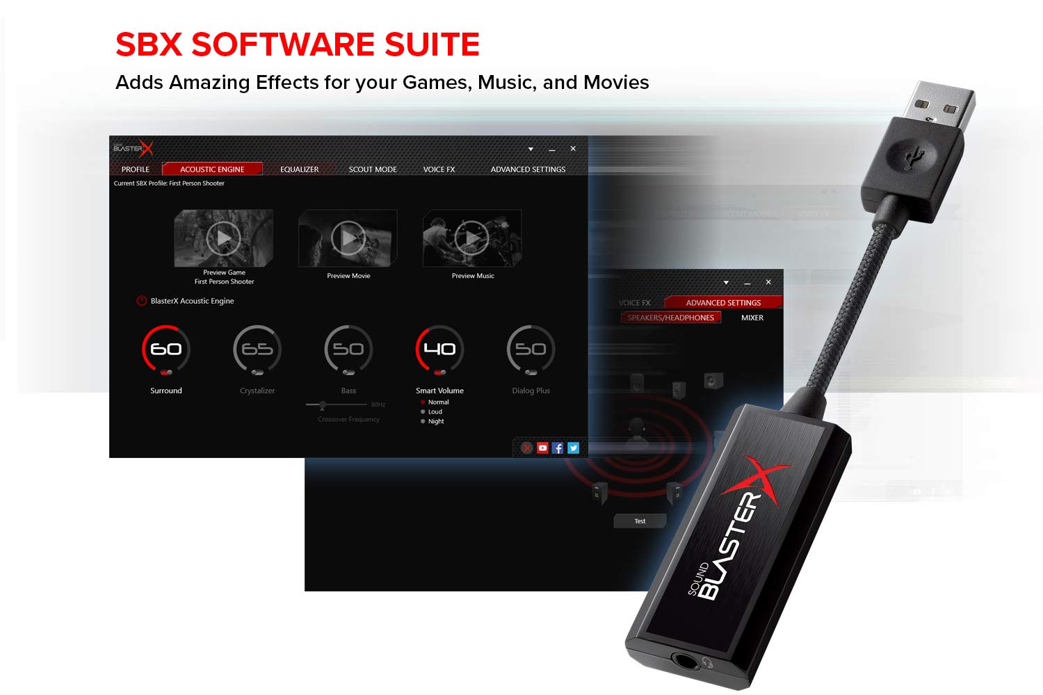 Creative Sound BlasterX G1 7.1 Portable HD Gaming USB DAC and Sound