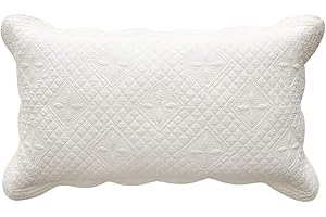 Calla Angel Sage Garden Luxury Pure Cotton Matelasse Quilted Pillow Sham, King Pillow, 20x36, Ivory