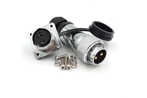 FORTTAR WF20 2 3 4 5 6 7 8 9 10 12 pin Waterproof Connector, IP67 Multi-Wire Power Cable Aviation Electrical AC DC Circuit Signal LED Heavy Industrial Equipment Bulkhead Solder Plug Socket (2pin)