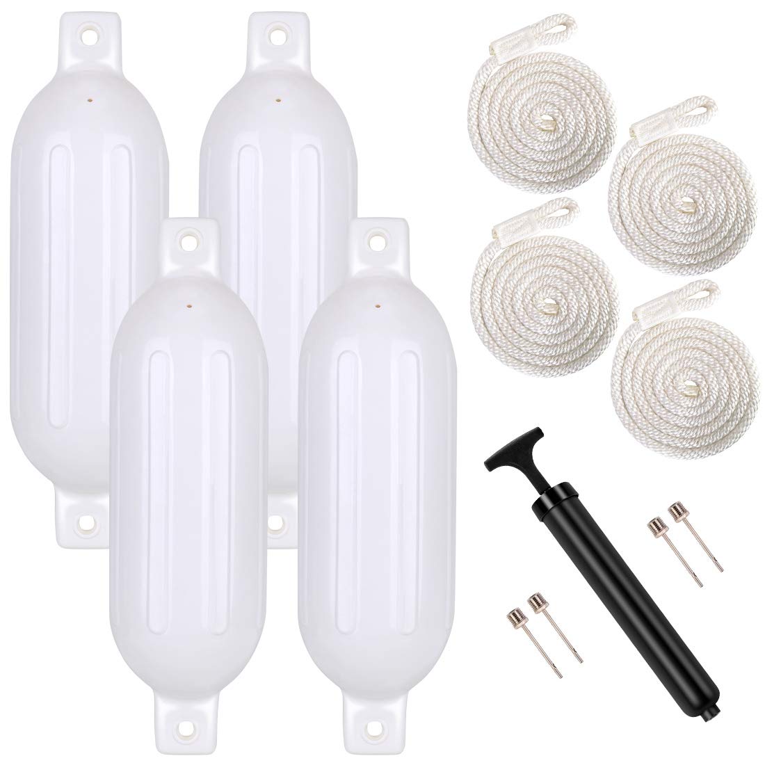 VIVOHOME Vinyl Ribbed Marine Boat Fender for Bumper Shield Protection Pack of 4
