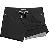 maamgic Mens Swim Trunks with Compression Liner Short Stretch Mens Bathing Suit Quick Dry Swimming Trunks Swimsuit