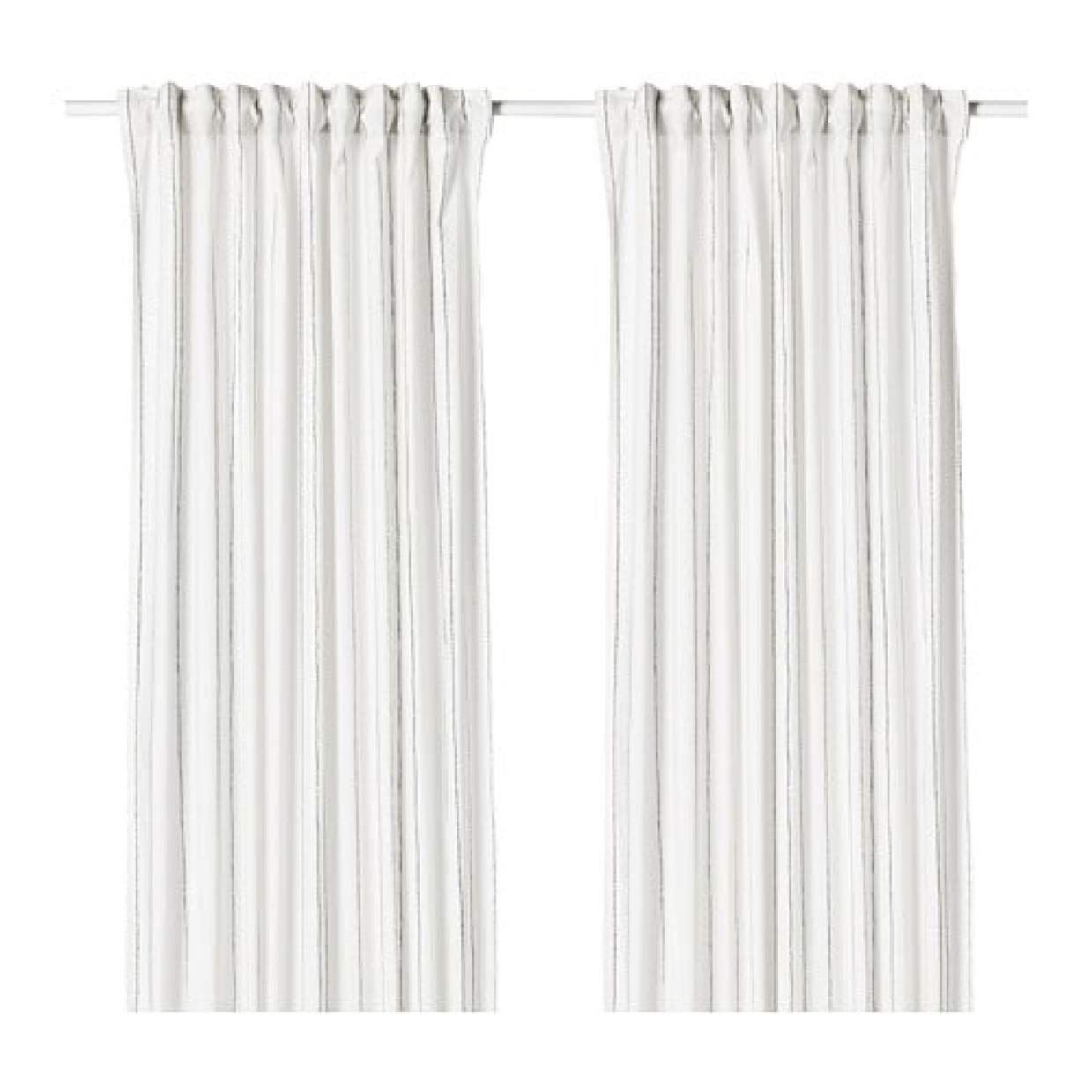 Ikea Ebbalisa Curtains 1 Pair White Black 604 108 53 Size 57x98