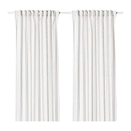 Ikea Ebbalisa Curtains 1 Pair White Black 604 108 53 Size 57x98
