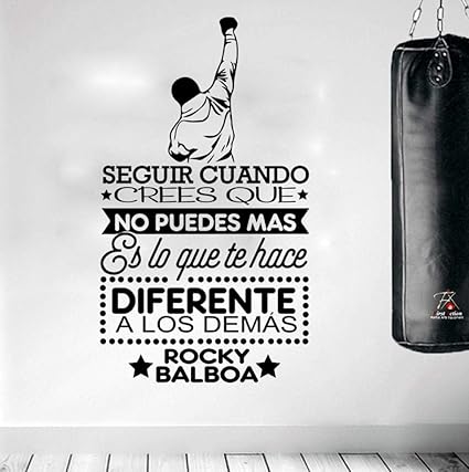 Stickers Muraux Rocky Balboa Seguir Cuando Celebre Boxe Espagnol Citation Film Wall Sticker Enfants Chambre Sport Boxe Inspirational Citation Decal 56x32 Cm Amazon Fr Bricolage