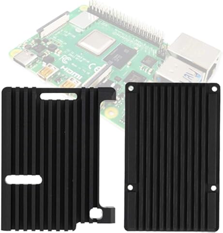 Dgtrhted CNC de aleación de Aluminio Caso del recinto de Caja de protección y sin Ventilador for Raspberry Pi 4B (Negro)