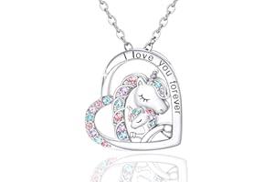 M&Ostyle I Love You Necklace for Girls Crystal Heart Pendant Necklaces Jewelry Gifts for Girls Daughter Granddaughter Niece Birthday