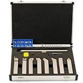 OSCARBIDE 3/4" Shank 9 Pcs Nickel Plated Metal Lathe Tool &amp; Boring Bar Set | Indexable Holders | For Turning, Grooving, Threading &amp; Cut-Off | Heavy Duty Steel | Rigid Construction | Precise &amp; Durable
