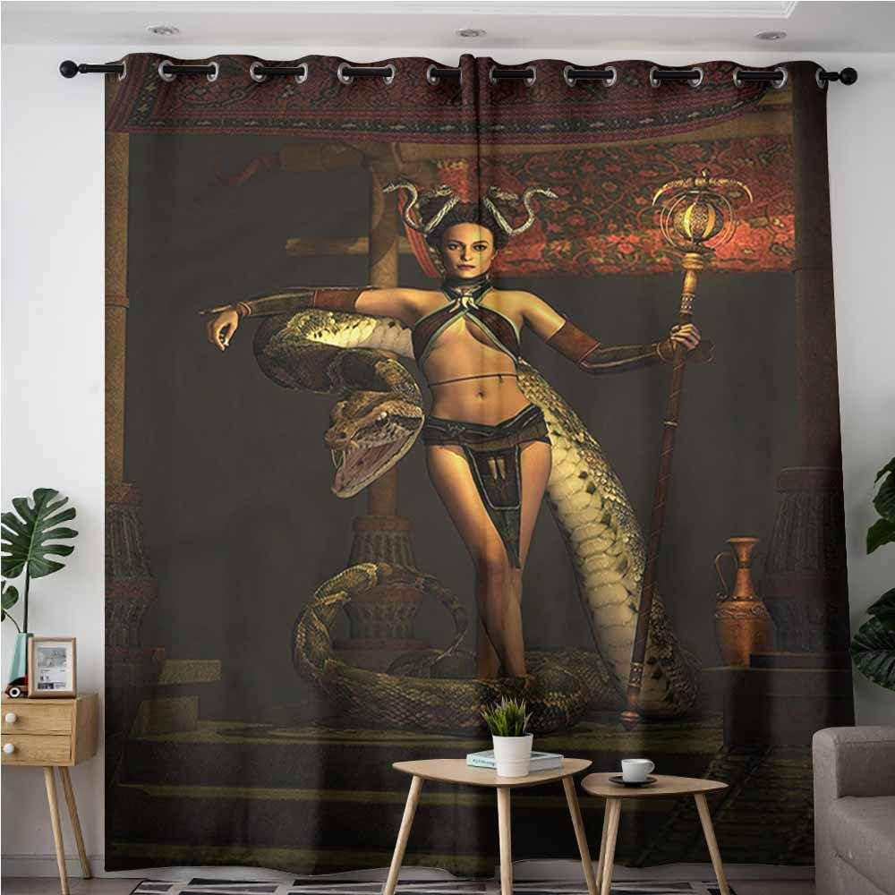 Oncegod Thermal Insulated Blackout Curtains,Fantasy Beauty with Scepter,Space Decorations,W72x108L