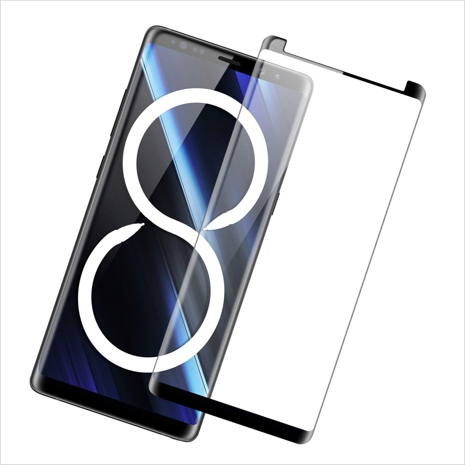 Olixar for Samsung Galaxy Note 8 Case Friendly Screen Protector - Case Compatible - Tempered Glass - Samsung Galaxy - Olixar Full Cover - 2 Pack