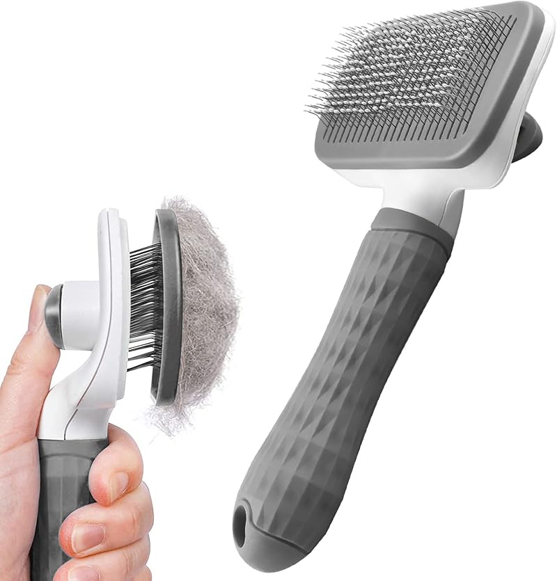 Elezenioc Dog Brush Cat Grooming Comb Self Cleaning Slicker with Easy Clean