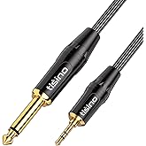 Tisino 1/4 to 1/8 Stereo Cable - 3.5mm TRS to 1/4 inch TS Mono Adapter - 3 feet