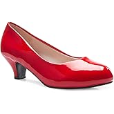 Olivia K Women's Classic Closed Toe Kitten Heel Pumps | Dress, Work, Party Low Heeled