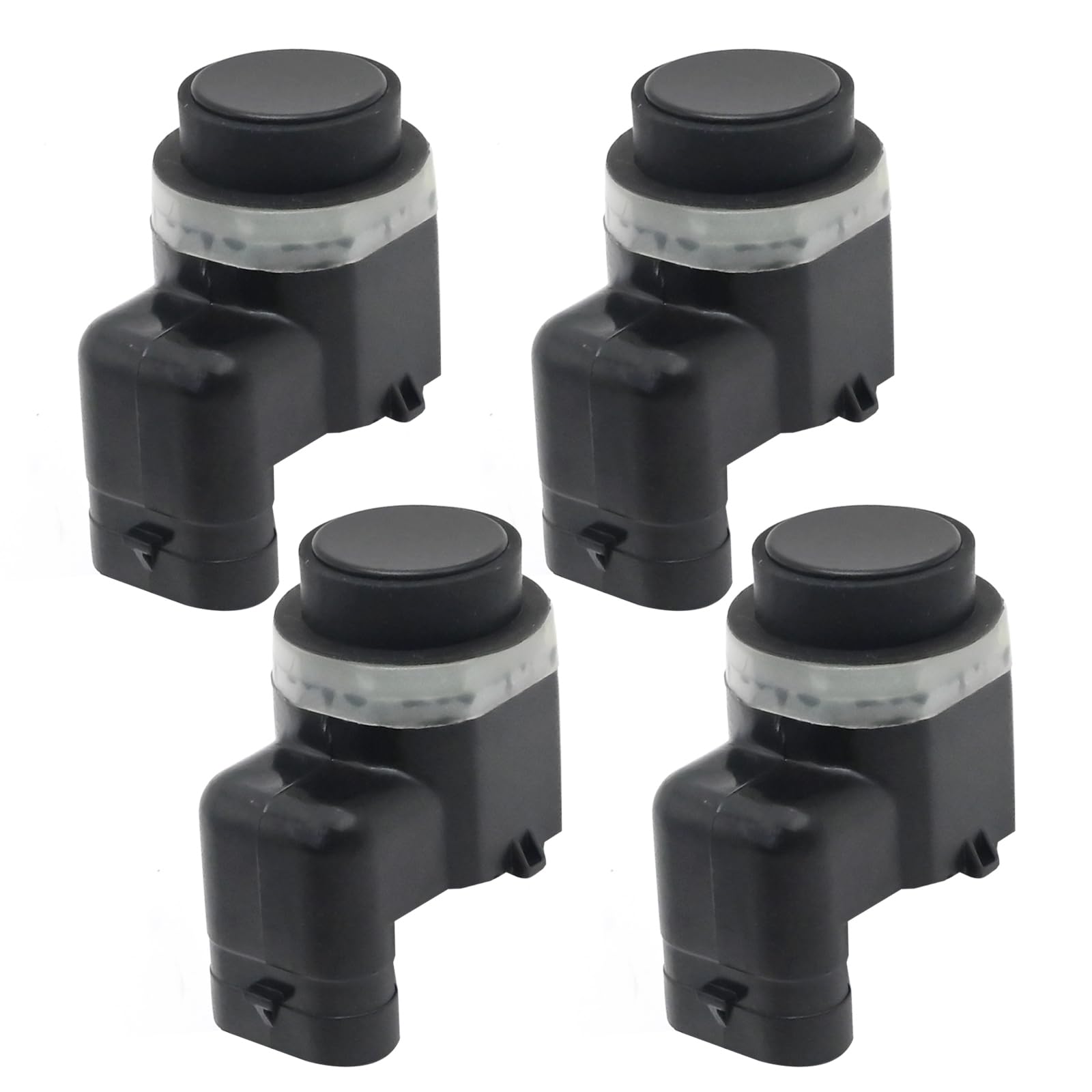 Ollanoos 4Pcs Front and Rear PDC Parking Sensors, Black Bumper Parking Assist Sensor Replacement for Ford Galaxy Mondeo MK4 S-Max Replacement for Volvo C30 S40 S60 V40 V50 V60