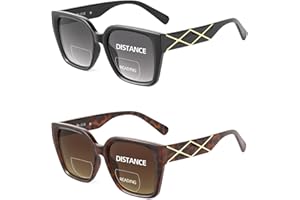 JM Bifocal Reading Sunglasses for Women, Oversized Fashion Square Gradient Sun Readers Outdoor UV400