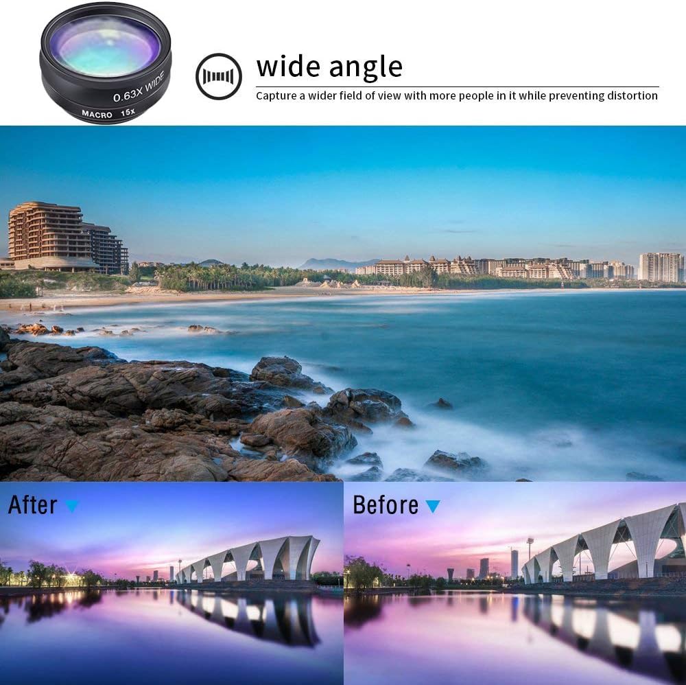 Apexel Phone Camera Lens Kit 18X Telephoto/Wide Angle&Macro Lens/Fisheye/Kaleidoscope Lens/Star Filter with Remote Shutter Tripod for iPhone Samsung and Most Smartphone - Image 3