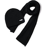 Harikery cashmere beanie hat scarf set for women winter knit long scarf neck warmer stylish beanie unisex gift set