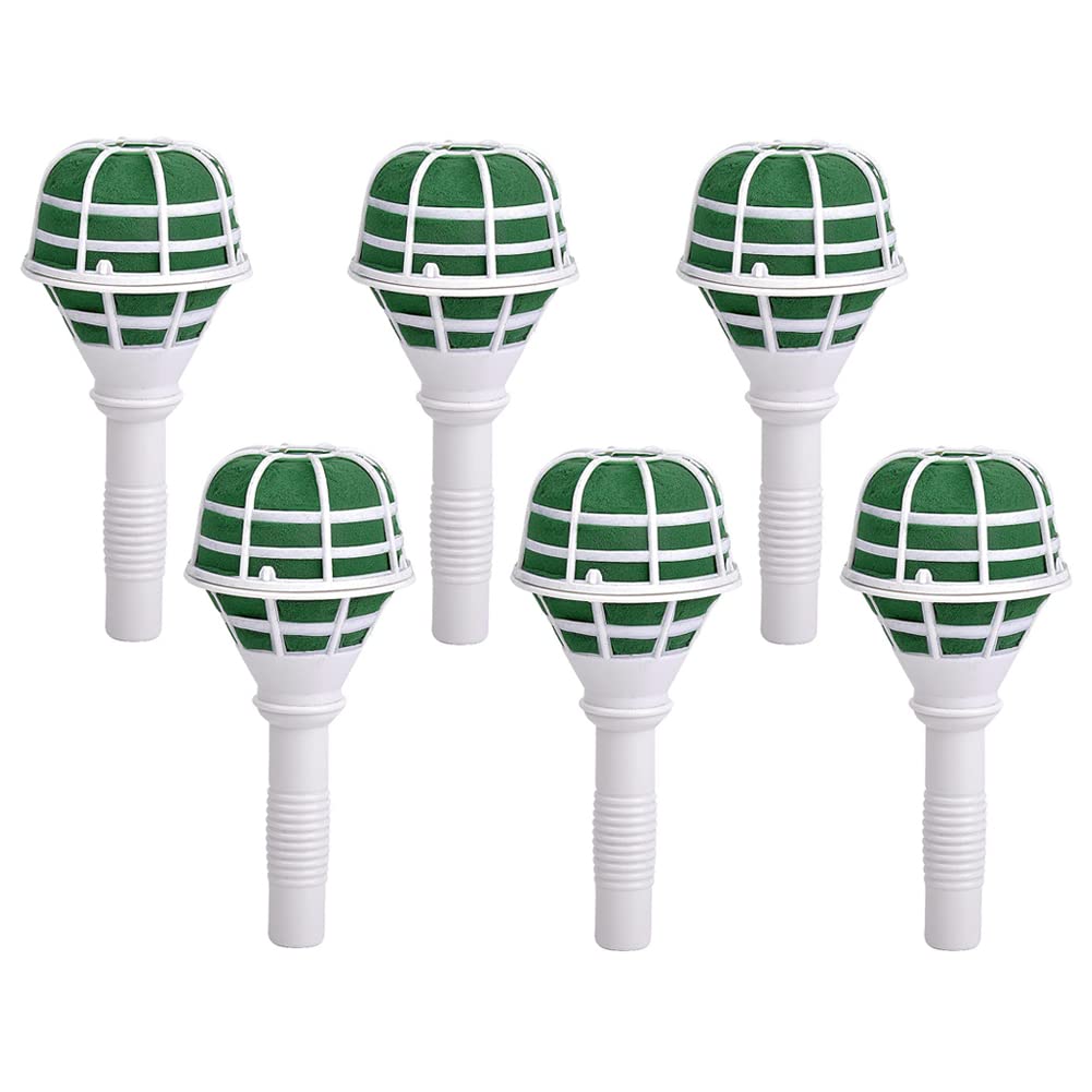 Retoteng 6 Pack Bouquet Holder, DIY Wedding Foam Bouquet Handle Bridal Floral Fresh Artificial Flower Holder Decoration