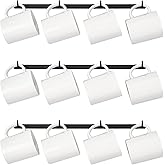 Dahey Mug Rack Wall Mounted Metal Coffee Cup Holder with 12 Hooks, 3 Pack | Space-saving Kitchen &amp; Cabinet Storage, Easy to Install, Sturdy Wall Mug Hanger, Versatile Organizer for Cups, Caps &amp; Hats