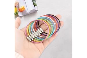 10 Pack Stainless Steel Wire Keychains，Metal Luggage Tag Loops Wire Rings Key Tags