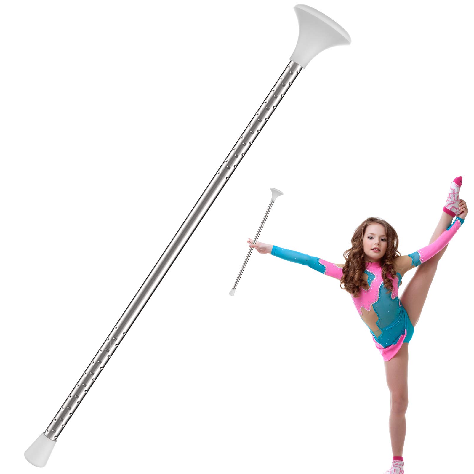 ABOAT 21" White Baton Twirling Marching Batons Mini Shaft Baton Cheerleader Dance Baton (21 inch, White)