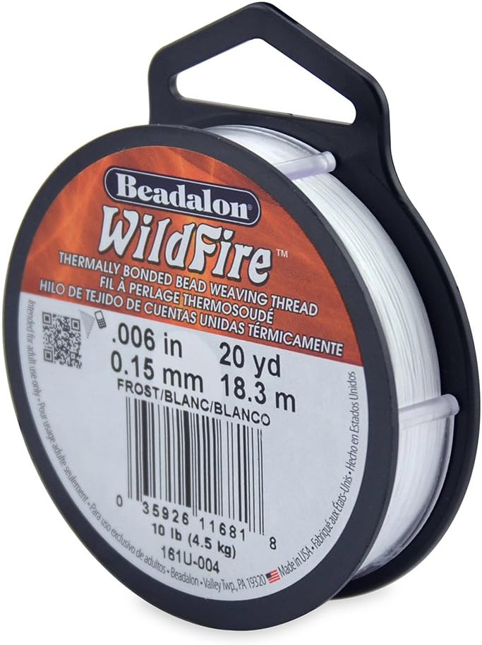 Beadalon Wildfire, 0.006 in, 0.15 mm, Break Strength 10 lb / 4.5 kg, Frost, 20 yd / 18 m, 0.006 in / 20 yd