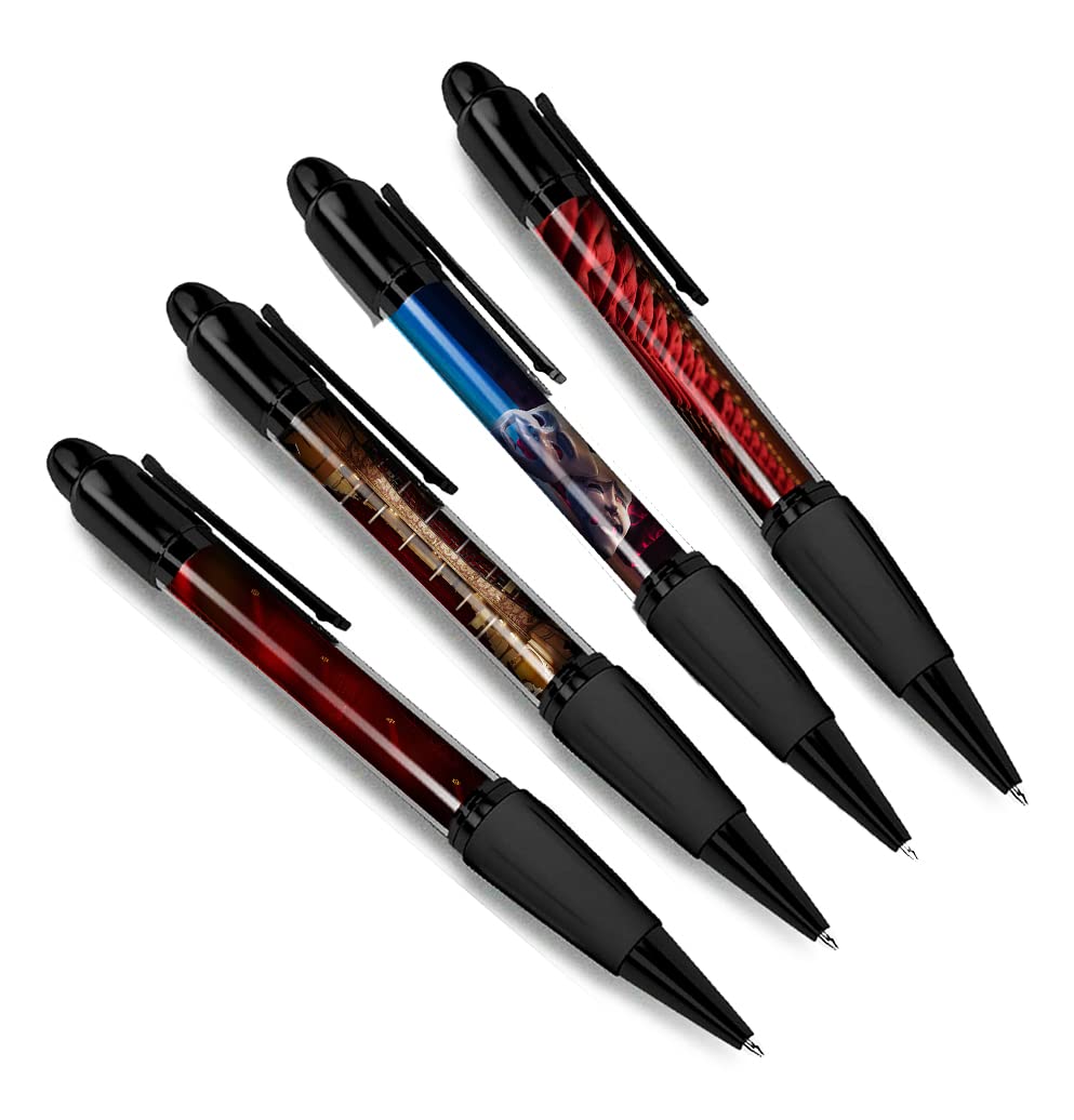 Set of 4 Theatre Black Ballpoint Pens - Drama Musical Dance Sing Showtime Cinema Student Job Boys Girls Men Women Theme Pen #79381