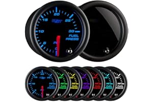 GlowShift Tinted 7 Color 30 PSI Fuel Pressure Gauge by GlowShift