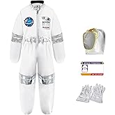 EVGVAT Kids Astronaut Costume for Boys Girls Halloween Space Jumpsuit