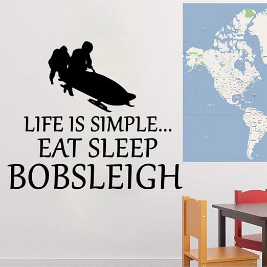 HNXDP Creative Bobsleigh Wall Art Decal Wall Art Sticker Murales ...
