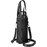 Linkidea Water Bottle Carrier with Strap Compatible with YETI Rambler Bottle 18oz, Owala FreeSip 24oz, Lightweight Waterbottle Sling Bag Holder with Shoulder Strap for Travel, Black