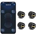 Invtek Wireless Tire Pressure Monitoring System with 4 External Sensors, 5 Alarm Mode, Real-time Displays Pressure and Temperature, Bluetooth 5.0 TPMS, Supports Android and iOS