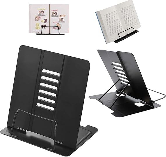 Metal Book Stand Portable Book Stands Reading Stand，AntiSlip