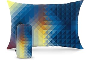 Xmzsdz Camping Pillow Shredded Memory Foam Travel Pillows for Sleeping Compressible Lightweight Camp Pillow Washable Backpacking Pillow for Camping & Hiking Firm Supportive Small Pillow for Travel