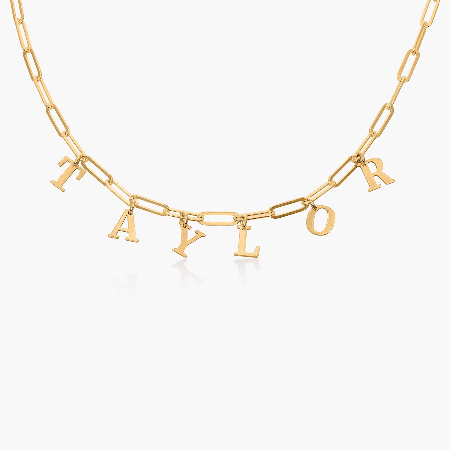 Oak&Luna Name Link Choker Necklace in Sterling Silver 925